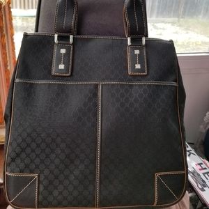 Celine Canvas, Leather Trim Tote